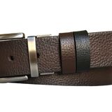 Goderi Hakiki Deri Çift Taraflı 4 Cm Kemer; Koyu Kahverengi, Siyah, Dk, Çift.Duz, Ko, Kasi, 105 Cm