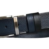 Goderi Hakiki Deri Çift Taraflı 4 Cm Kemer; Lacivert, Siyah, Dk, Çift.Duz, Lasi, 130 Cm