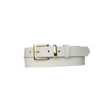GoDeri Hakiki Deri Gold Takım Tokalı 3 Cm Süt Beyaz Kadın Kemeri; Elbise, Pantolon Kemeri=3cm-kdn-47