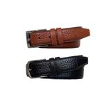 Goderi Hakiki Kaliteli Deri 2'Li Set, Dikişli Klasik Kumaş Pantolon Kemeri; Siyah, Kahverengi 3,5 Cm=Arizon 120 CM