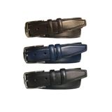 Goderi Hakiki Kaliteli Deri 3'Lü Set Dikişli Klasik Kumaş Pantolon Kemeri Siyah Lacivert Kahve 3, 5 Cm, 3.Kla, 125 Cm