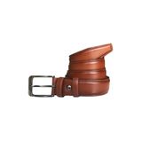 Goderi Hakiki Kaliteli Deri, Kenarları Dikişli Taba Klasik Kumaş Pantolon Kemeri 3, 5 Cm, Go, Dk, Kla, 125 Cm