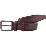 GoDeri Kahverengi Lüks Deri Klasik, Kumaş Kemer 3.5 cm - 130 cm
