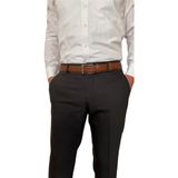Goderi Kaliteli Deri, Dikişli Arizona Kahverengi Klasik, Kumaş Pantolon Kemeri 3.5 cm - 120 cm - 028-Kahverengi