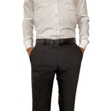 Goderi Kaliteli Deri, Dikişli Arizona Siyah Klasik, Kumaş Pantolon Kemeri 3.5 cm - 115 cm - 000-Siyah