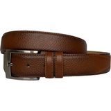 GoDeri Kaliteli Deri Dikişli Kahverengi Klasik Kumaş Pantolon Kemeri 3.5 cm - 120 cm - 028-Kahverengi
