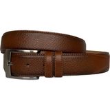 GoDeri Kaliteli Deri Dikişli Kahverengi Klasik Kumaş Pantolon Kemeri 3.5 cm - 135 cm - 028-Kahverengi