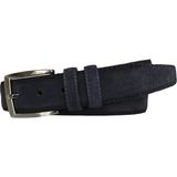 Goderi Süet Deri 3.5 cm Lacivert Klasik, Kumaş Pantolon Kemeri - 120 cm
