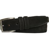 Goderi Süet Deri 3.5 cm Siyah Klasik, Kumaş Pantolon Kemeri - 115 cm