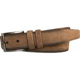 Goderi Süet Deri 3.5 cm Vizon Rengi Klasik, Kumaş Pantolon Kemeri - 125 cm