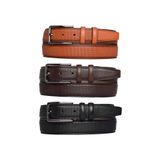 Goderi%100 Hakiki Deri, 3'Lü Set Siyah, Açık Taba, Koyu Kahve Dikişli Kumaş Pant. Kemeri 3.5 Cm_Noktalı 115 Cm