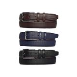 Goderi%100 Hakiki Deri, 3'Lü Set Siyah, Lacivert, Koyu Kahve Dikişli Kumaş Pant. Kemeri 3.5 Cm_Noktalı 120 Cm