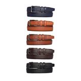 Goderi%100 Hakiki Deri, 5'Li Mükemmel Set, Nokta Baskılı Kumaş Pantolon Kemeri 3.5 Cm_Noktalı 110 Cm