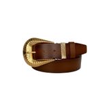 Goderi%100 Hakiki Deri, Büyük Gold Tokalı, Metal Köprülü Kahverengi Kadın Kot Kemeri 4 Cm, An, Byn, 65, 120 Cm Kahve-byn-65-120
