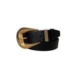 Goderi%100 Hakiki Deri, Büyük Gold Tokalı, Metal Köprülü Siyah Kadın Kot Kemeri 4 Cm, An, Byn, 65, 110 Cm Siyah-DUZ-İYİ-byn-65-110