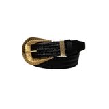 Goderi%100 Hakiki Deri, Büyük Gold Tokalı, Metal Köprülü Siyah Kadın Kot Kemeri 4 Cm, An, Byn, 65, 90 Cm Siyah.-ORGULU-byn-65-090