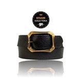 Goderi%100 Hakiki Deri, Efsane Gold Fırçalı Tokalı, Siyah Kadın Kot Kemeri 4 Cm, 08, Goldfırçalı, 105 Cm SiYaH-İYİ-byn-08-Gold-105