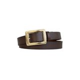 Goderi%100 Hakiki Deri Gold Dikdörtgen Tokalı Koyu Kahverengi Ince Kadın Kemeri, 3Cm, 3Cm, Kdn, 38, 105 Cm