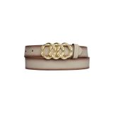 Goderi%100 Hakiki Deri, Gold Örgü Tokalı 3 Cm Vizon Kadın Kemeri; Elbise, Pantolon Kemeri=3Cm-Kdn-45 100 Cm