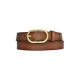 Goderi%100 Hakiki Deri, Gold Oval Tokalı 3 Cm Kahverengi Kadın Kemeri; Elbise, Pantolon Kemeri, 3Cm, Kdn, 32, 100 Cm