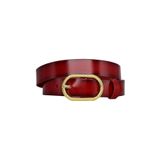 Goderi%100 Hakiki Deri, Gold Oval Tokalı 3 Cm Kırmızı Kadın Kemeri; Elbise, Pantolon Kemeri, 3Cm, Kdn, 32, 95 Cm