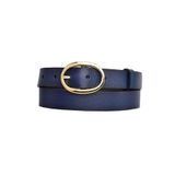 Goderi%100 Hakiki Deri, Gold Oval Tokalı 3 Cm Lacivert Kadın Kemeri; Elbise, Pantolon Kemeri, 3Cm, Kdn, 36, 115 Cm