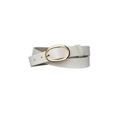Goderi%100 Hakiki Deri Gold Oval Tokalı Süt Beyaz Ince Kadın Kemeri, 3 Cm, 3Cm, Kdn, 36, 105 Cm