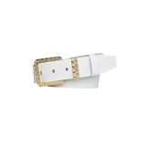 Goderi%100 Hakiki Deri, Gold Takım Tokalı 4 Cm Beyaz Kadın Kemeri; Kot, Spor Kemer, An, Byn, 62.Gold.Takım, 110 Cm