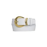 Goderi%100 Hakiki Deri, Gold Takım Tokalı 4 Cm Beyaz Kadın Kemeri; Kot, Spor Kemer, An, Byn, 63.Gold.Takım, 110 Cm