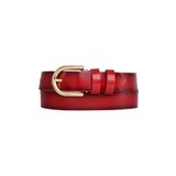 Goderi%100 Hakiki Deri, Gold Tokalı 3 Cm Kırmızı Kadın Kemeri; Elbise, Pantolon Kemeri, 3Cm, Kdn, 22, 100 Cm