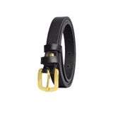 Goderi%100 Hakiki Deri, Gold Tokalı Çok Ince 1.8 Cm Siyah Kadın Kemeri; Elbise, Pantolon Kemeri, 100 Cm