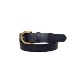 Goderi%100 Hakiki Deri Gold Tokalı Lacivert Ince Kadın Kemeri, 3Cm, 3Cm, Kdn, 02, 120 Cm