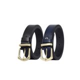 Goderi%100 Hakiki Deri Gold Tokalı, Metal Köprülü 2'Li Set Siyah, Lacivert Kadın Kemeri, 3 Cm, 2Likd, 42, Gtk, 95 Cm