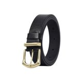 Goderi%100 Hakiki Deri Gold Tokalı, Metal Köprülü Siyah Kadın Kemeri, 3 Cm, 2Li, 3Cm, Kd, 42, Gold.Tk, 95 Cm