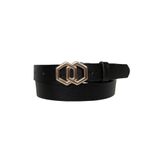 Goderi%100 Hakiki Deri Gold Tokalı Siyah Ince Kadın Kemeri, 3Cm, 3Cm, Kdn, 12, 105 Cm