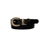 Goderi%100 Hakiki Deri Gold Tokalı Siyah Ince Kadın Kemeri, 3Cm, 3Cm, Kdn, 27, 120 Cm