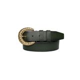 Goderi%100 Hakiki Deri, Gold Tokalı Yeşil Kadın Kot Kemeri 4 Cm, An, Byn, 24, 105 Cm