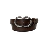 Goderi%100 Hakiki Deri Gümüş C? Tokalı Koyu Kahverengi Ince Kadın Kemeri, 3Cm, 3Cm, Kdn, 06, 120 Cm