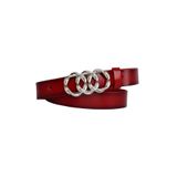 Goderi%100 Hakiki Deri, Gümüş Örgü Tokalı 3 Cm Kırmızı Kadın Kemeri; Elbise, Pantolon Kemeri=3Cm-Kdn-46 110 Cm