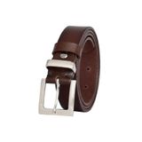 GoDeri%100 Hakiki Deri Gümüş Takım Tokalı 3 Cm Koyu Kahverengi Kadın; Elbise, Pantolon Kemeri=Kdn-48, 100 Cm