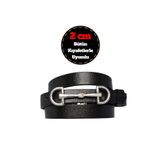 Goderi%100 Hakiki Deri, Gümüş Tokalı Ince 2 Cm Siyah Kadın Kemeri; Elbise Kemeri, Pantolon Kemerid&D 110 CM