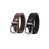 Goderi%100 Hakiki Deri Gümüş Tokalı, Köprülü 2'Li Set Siyah, Koyu Kahverengi Kadın Kemeri, 3 Cm, 2Li, Kd, 41, 120 Cm
