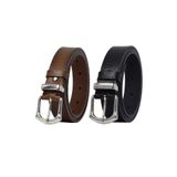 Goderi%100 Hakiki Deri Gümüş Tokalı, Metal Köprülü 2'Li Set Siyah, Kahverengi Kadın Kemeri, 3 Cm 3Cm, Kd, 41, 100 Cm
