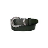 Goderi%100 Hakiki Deri, Gümüş Tokalı, Metal Köprülü Yeşil Kadın Kot Kemeri 4 Cm, An, Byn, 63, 105 Cm