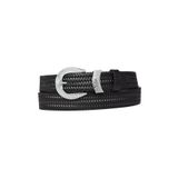 Goderi%100 Hakiki Deri Gümüş Tokalı Örgü Desenli Siyah Ince Kadın Kemeri, 3Cm=3Cm-Kdn-26 100 Cm