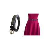Goderi%100 Hakiki Deri Gümüş Tokalı Siyah Çok Ince Kadın Kemeri, 1.8 Cm, Çokince, 03, 95 Cm