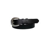 Goderi%100 Hakiki Deri Gümüş Tokalı Siyah Ince Kadın Kemeri, 3 Cm, 3Cm, Kdn, 34, 110 Cm