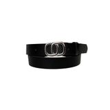 Goderi%100 Hakiki Deri Gümüş Tokalı Siyah Ince Kadın Kemeri, 3Cm, 3Cm, Kdn, 09, 115 Cm