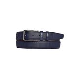 Goderi%100 Hakiki Deri, Lacivert Dikişli Klasik, Kumaş Pantolon Kemeri 3.5 Cm_Dikisli.Noktalı 115 Cm