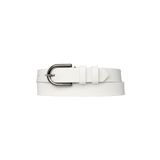 Goderi%100 Hakiki Deri Nikel Tokalı Süt Beyaz Ince Kadın Kemeri, 3Cm, 3Cm, Kdn, 21, 100 Cm